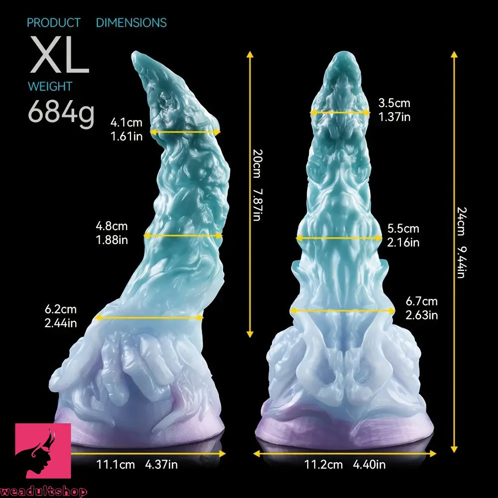 4.64in 5.82in 7in 9.44in Fantasy Odd Soft Curved Monster Creature Dildo