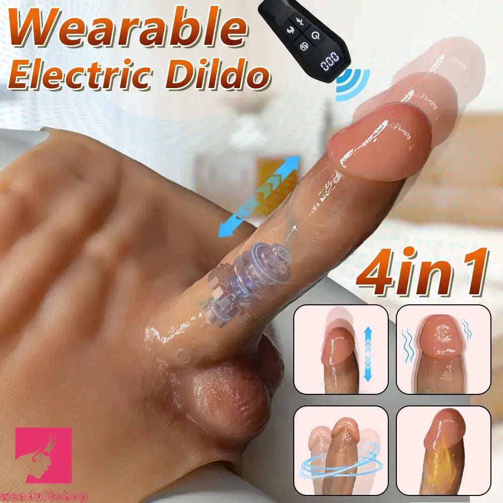 6.69in Strap on Vibrating Thrusting Swing Heating Auto Real Dildo Panty