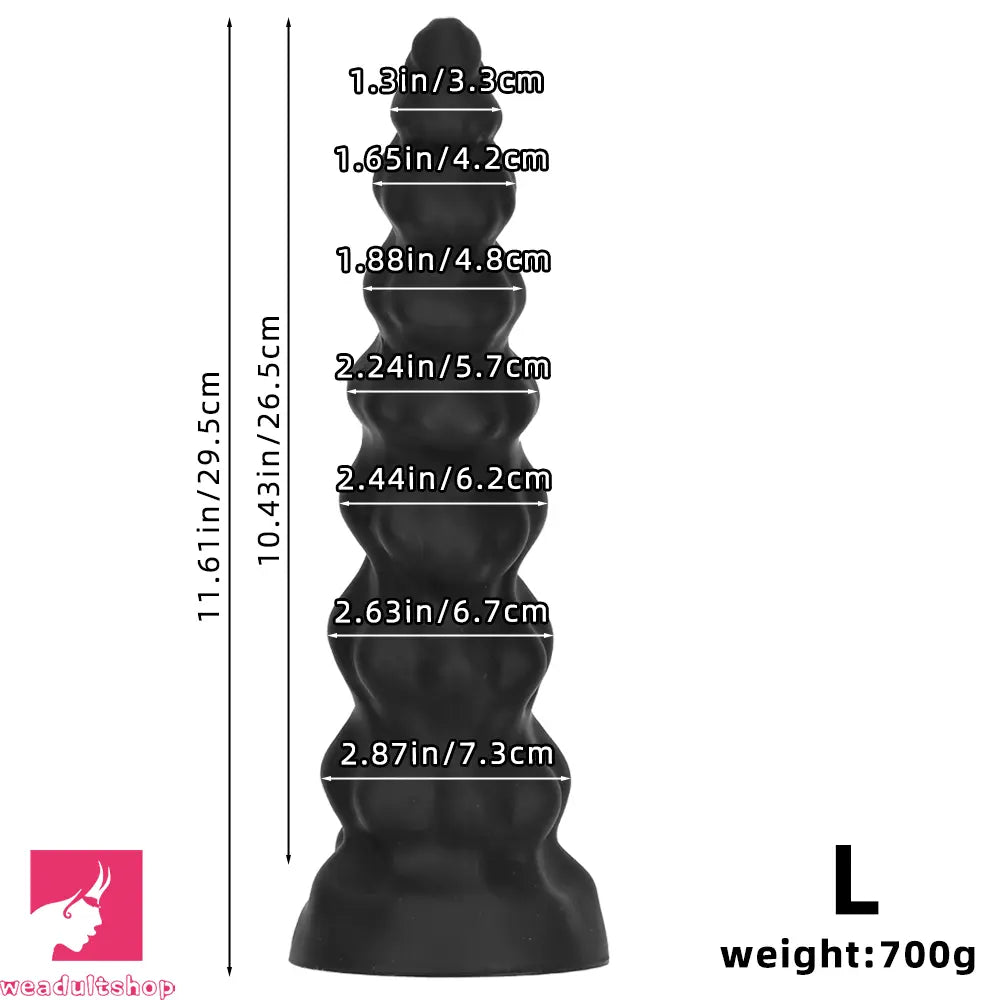 7.28in 9.44in 11.61in Black Big Fantasy Odd Silicone Soft Dildo For Sex Toy
