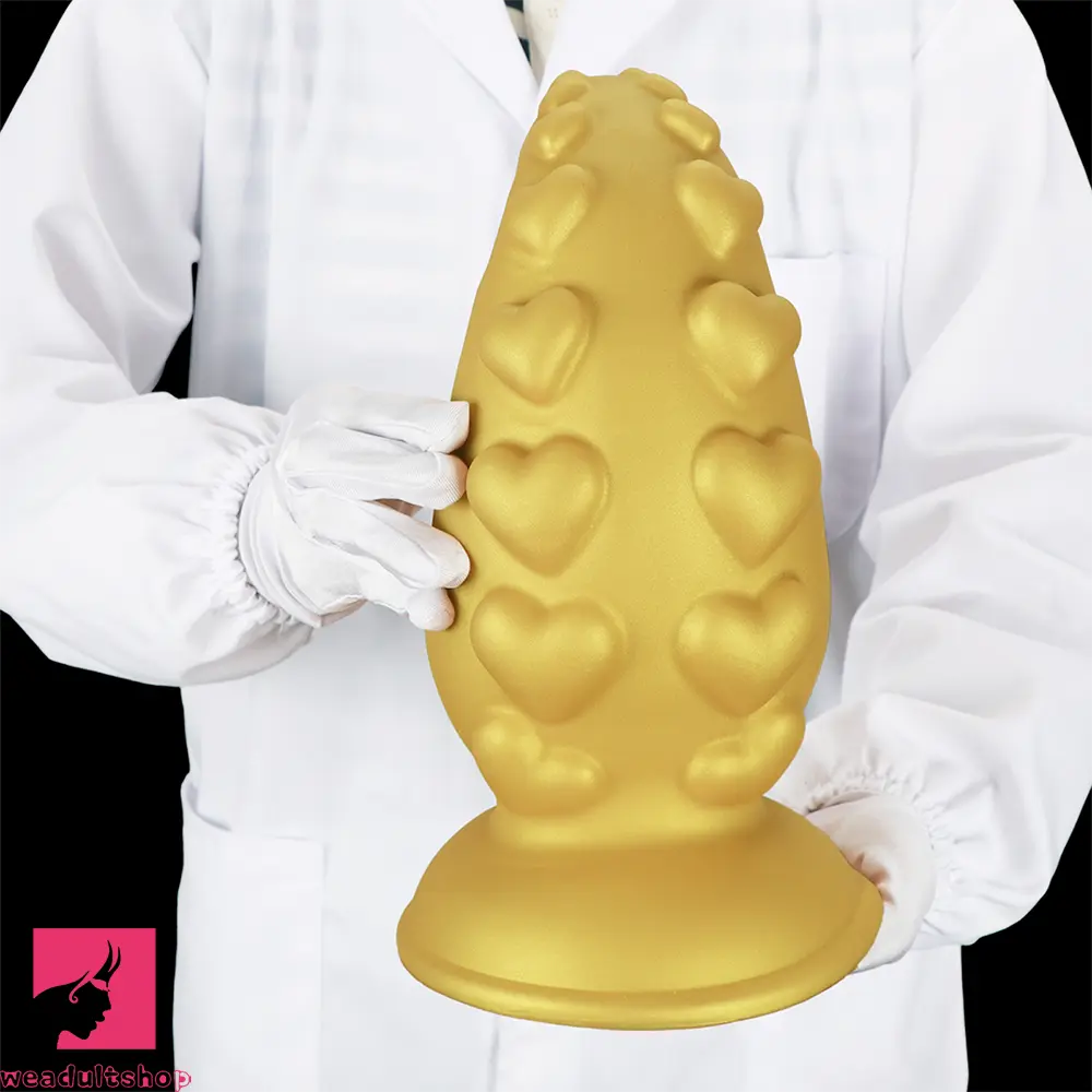 5.31in 6.88in 8.46in 10.62in Heart Anal Plug Dildo Prostate Massage Butt Toy
