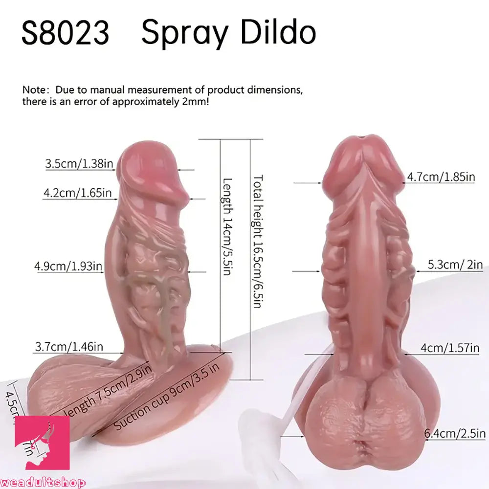 6.5in Realistic Liquid Silicone Spray Prostate Vein Muscle-like Soft Dildo
