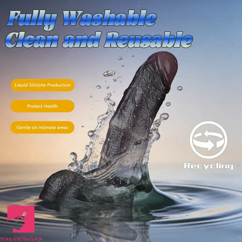 7.28in Dual Density Silicone Soft Real Dildo Unisex Adult Pleasure Cock