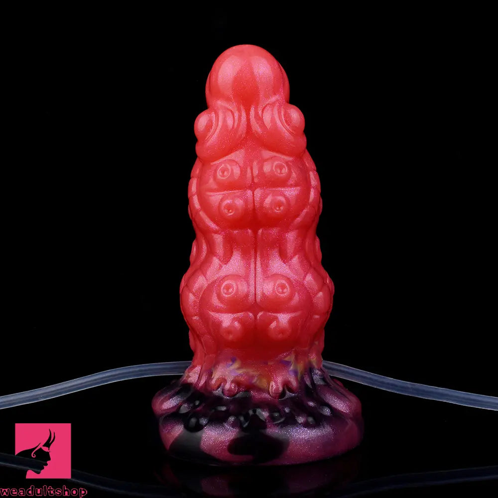 5.91in Fantasy Octopus Silicone Flexible Inflatable Spraying Water Dildo