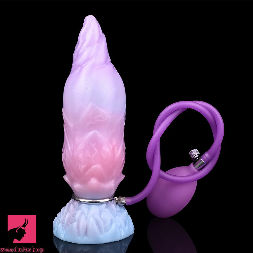 8.14in Squeeze Inflatable Alien Penis Big Fantasy Silicone Dildo For Clit