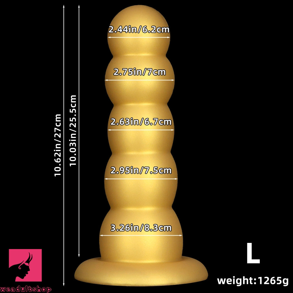 7.08in 9.05in 10.62in Silicone Soft Five-Bead Pull-Bead Butt Plug Cock Dildo