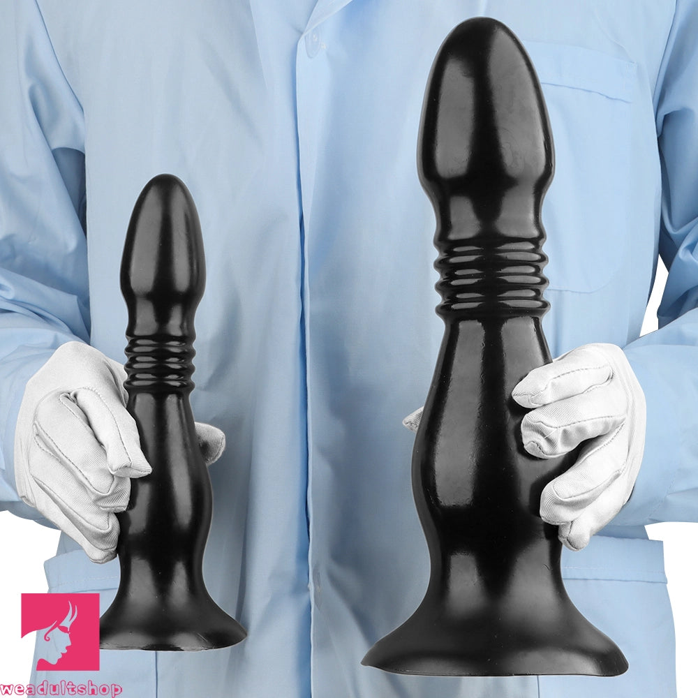 8.66in 12.2in Big Head Anal Dilation Black Big PVC Anal Plug Cock Dildo