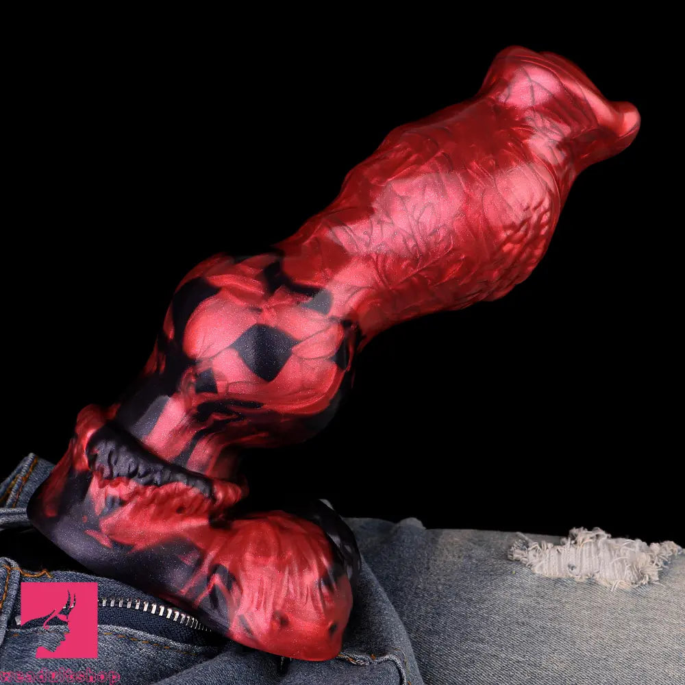 9.25in Knotted Dog Silicone Monster Creature Dildo Couple Foreplay Cock