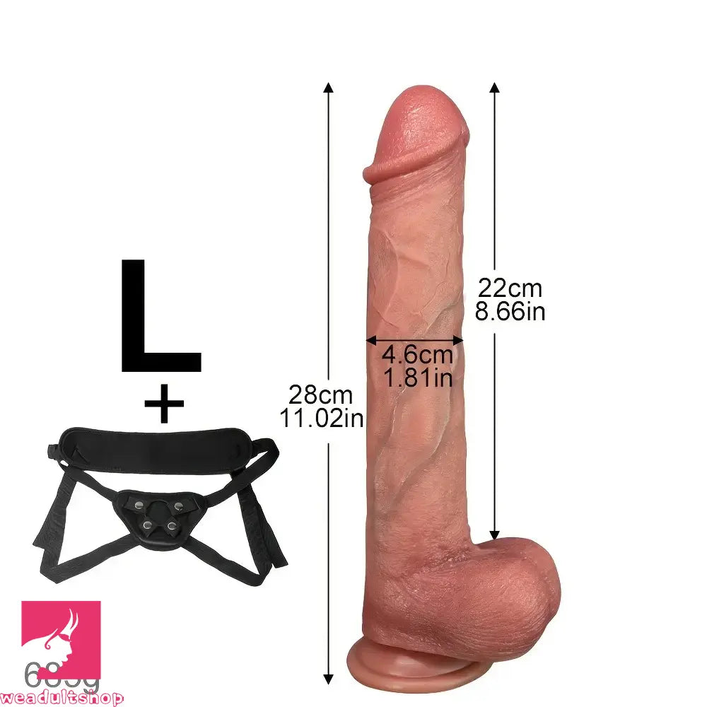 7.48in 8.66in 11.02in 13.38in Wear Pants Thick Realistic Soft Strap On Dildo