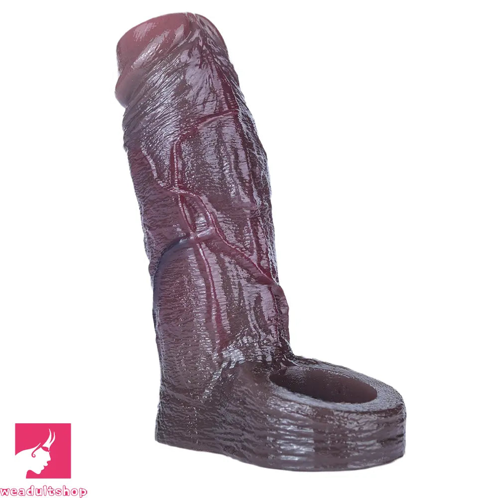 4.29in 4.96in 5.94in Soft Elastic Real Wearable Platinum Silicone Dildo Sleeve