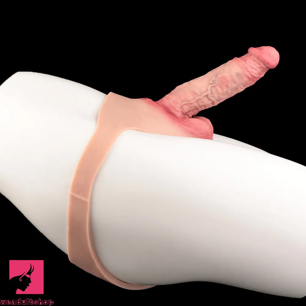 7.17in Hollow Penis Dildo Sleeve Silicone Soft Pants Female Masturbator