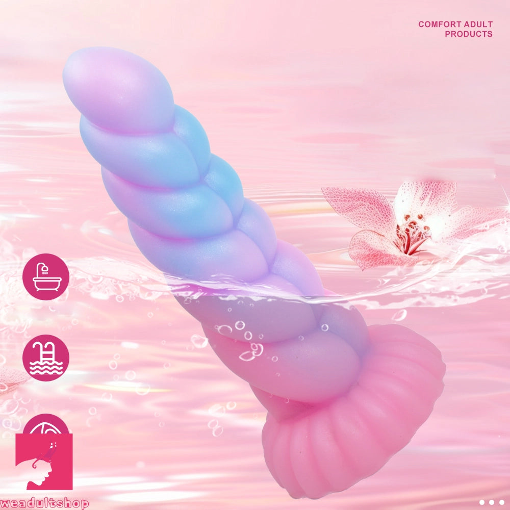 8.26in Fantasy Luminous Silicone Soft Dildo For Women Clit Masturbation