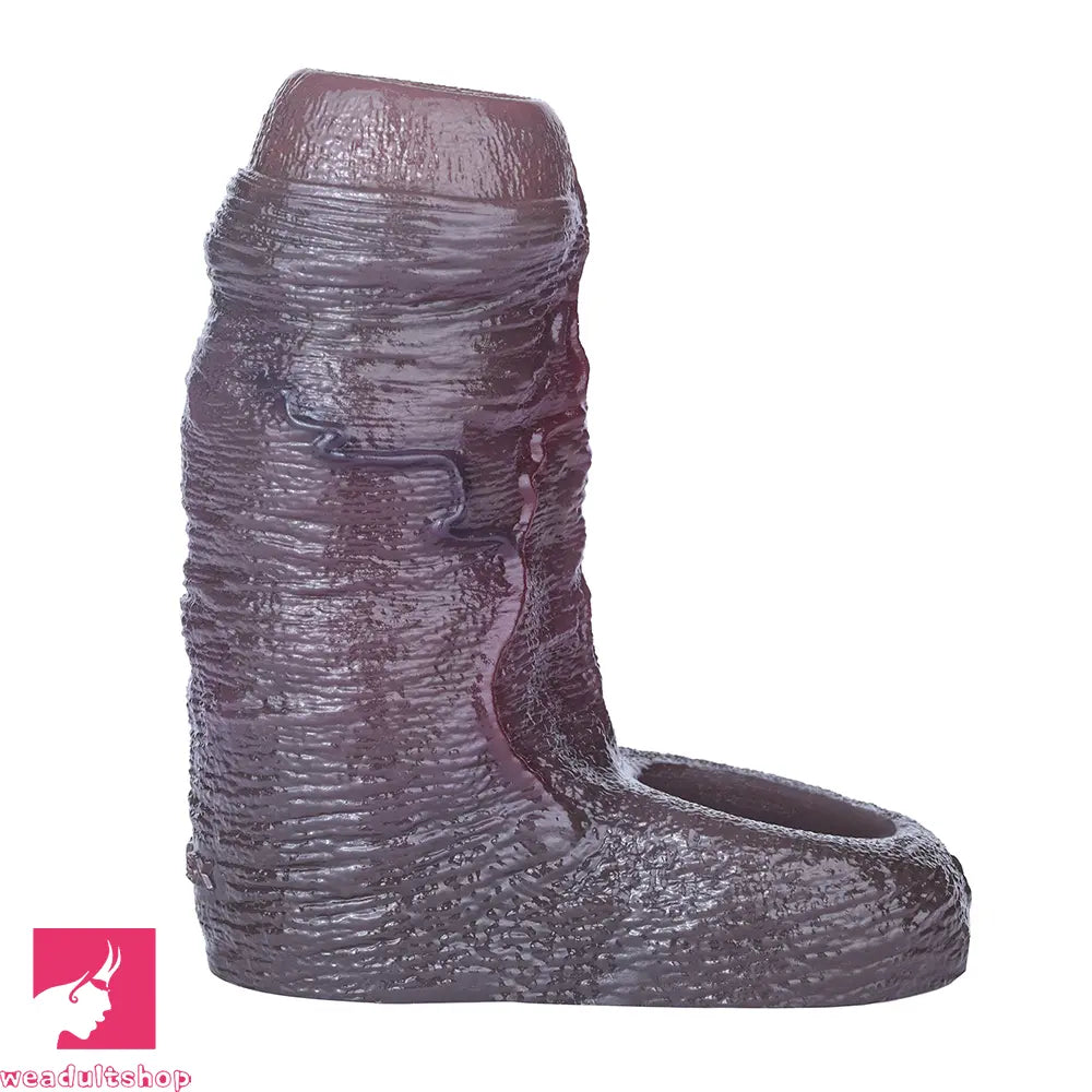 4.05in 4.8in 5.39in Platinum Silicone Penis Dildo Sleeve Male Wearable Toy