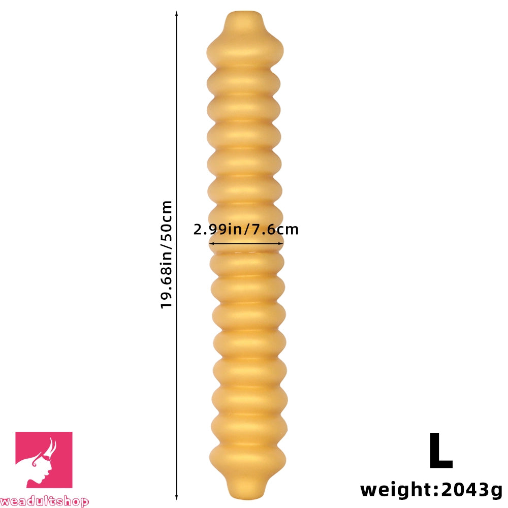 19.68in Silicone Long Large Double Head Threaded Fat Anal Plug Cock Dildo