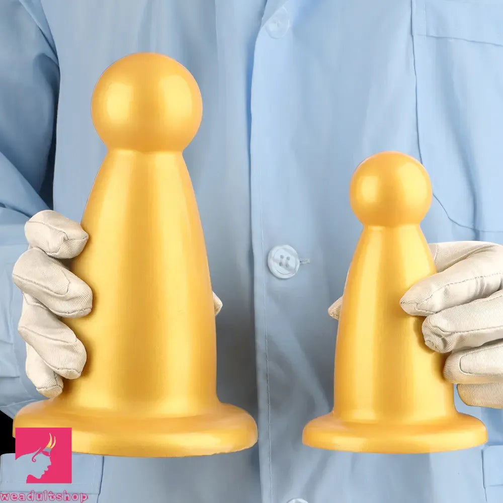 5.7in 7.87in Golden Silicone Soft Thick Butt Plug Dildo For Women Sex Toy