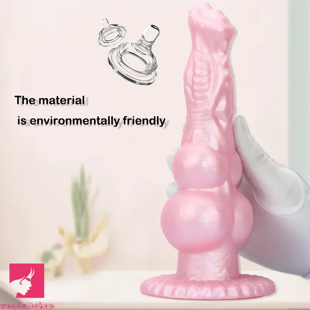 8.62in Realistic Dog Penis Design Silicone Dildo G-Spot Vaginal Dilation