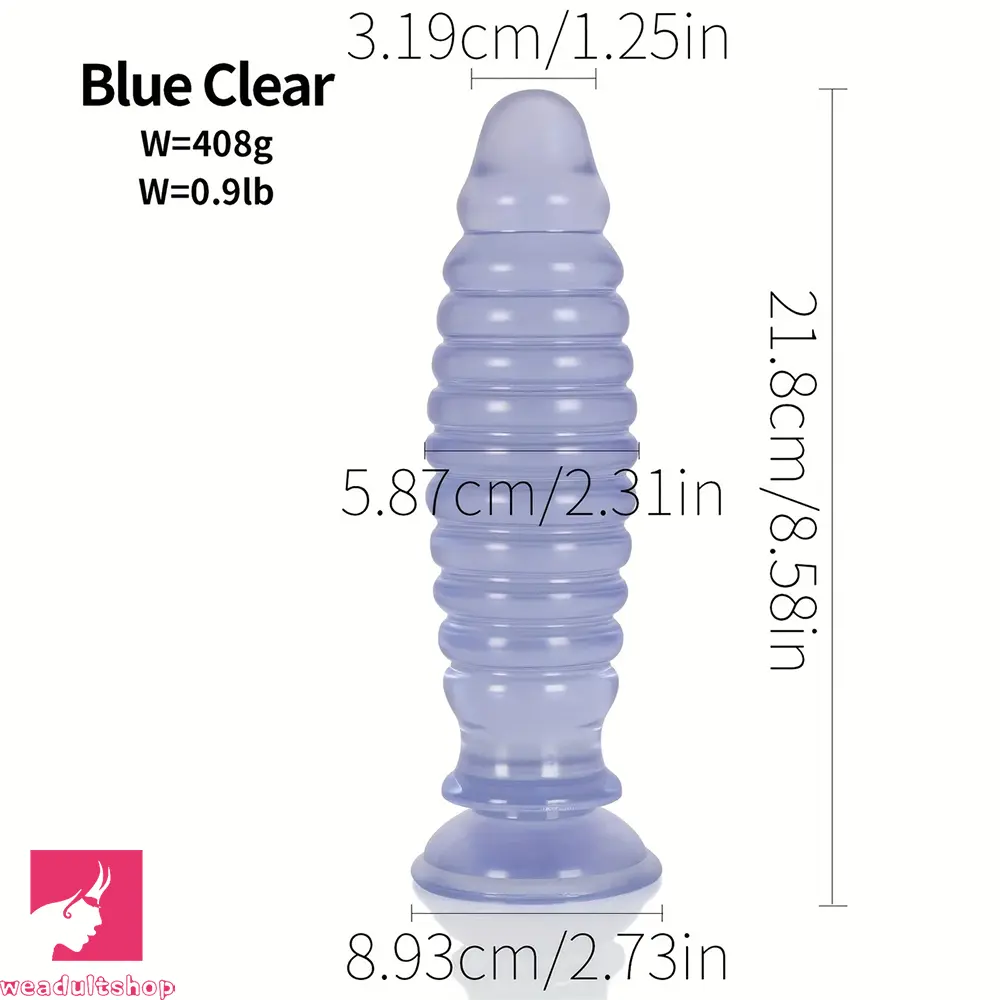8.58in PVC Threaded Butt Plug Dildo with Suction Cup Prostate Couples