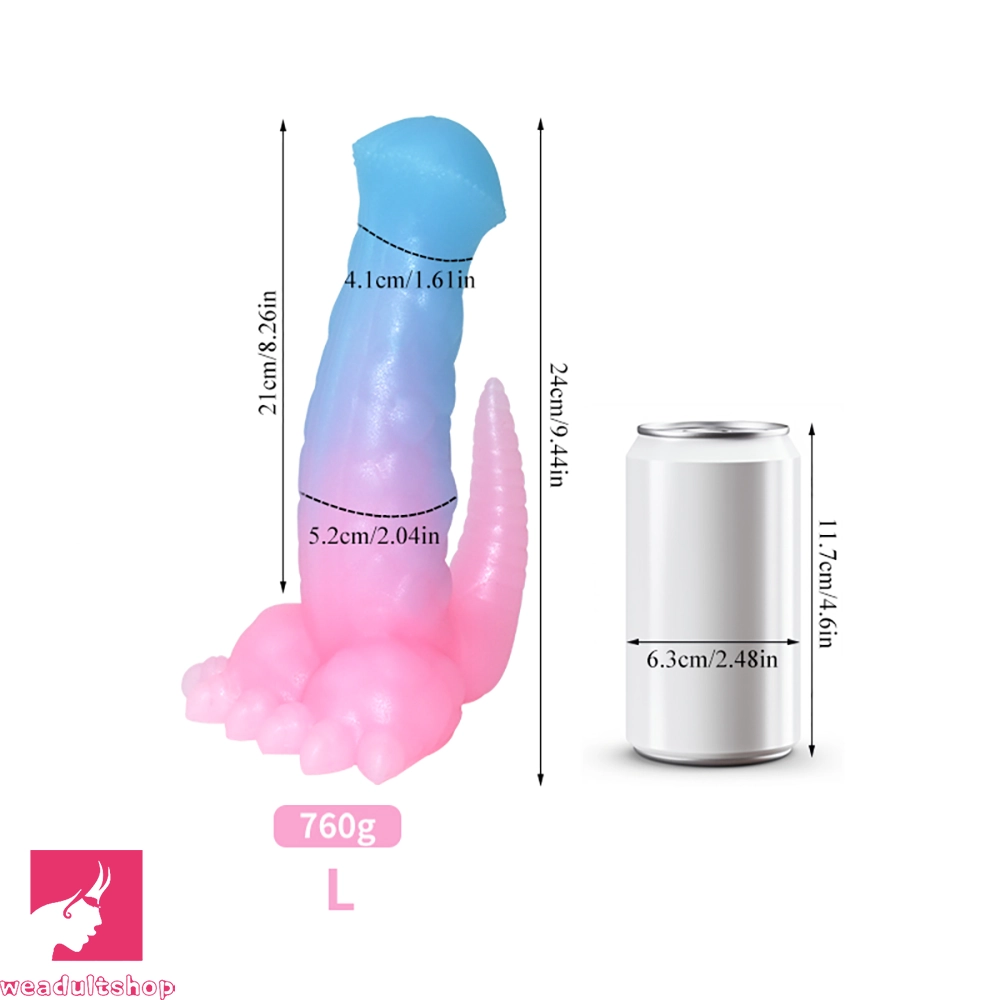 6.69in 9.44in Horse Dinosaur Luminous Monster Soft Dildo For Prostate