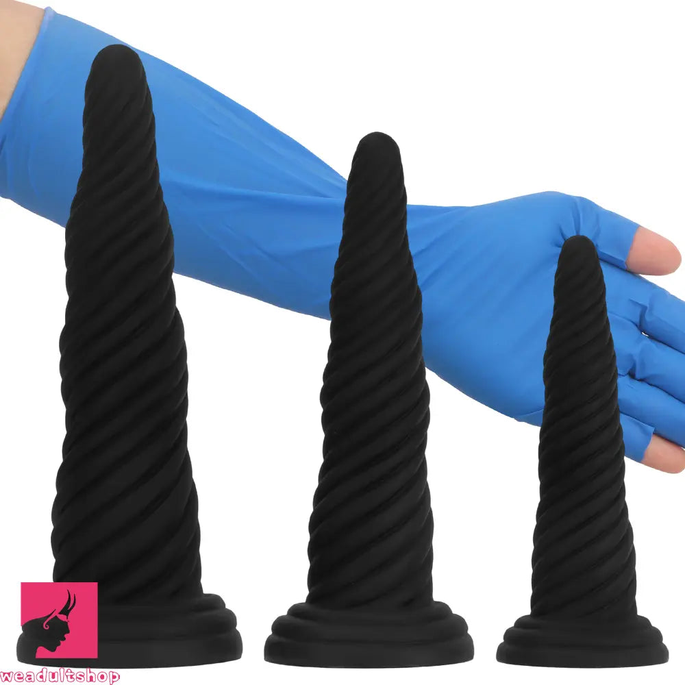8.26in 10.43in 12in Silicone Thread Black Big Soft Dildo Anal Masturbator