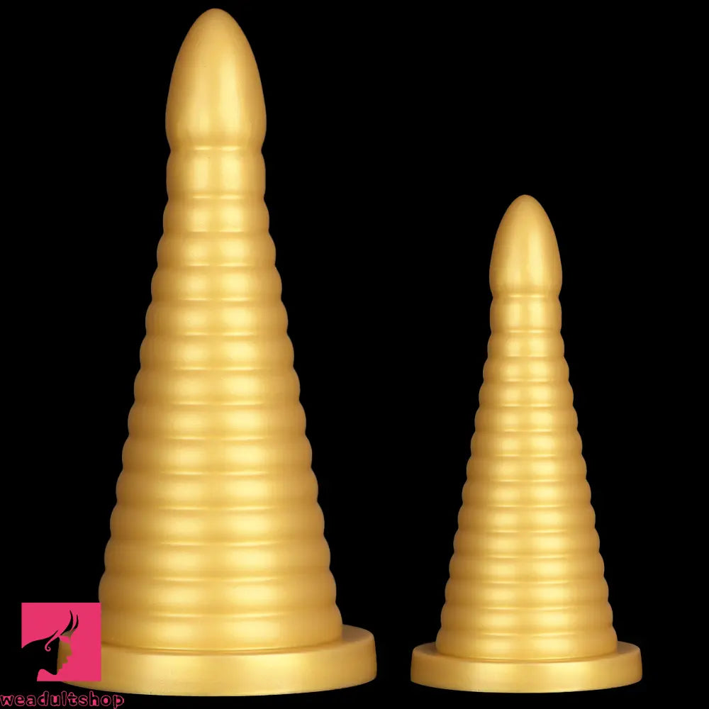 10.23in 14.56in Large Thread Gold Silicone Pagoda Thick Large Anal Dildo