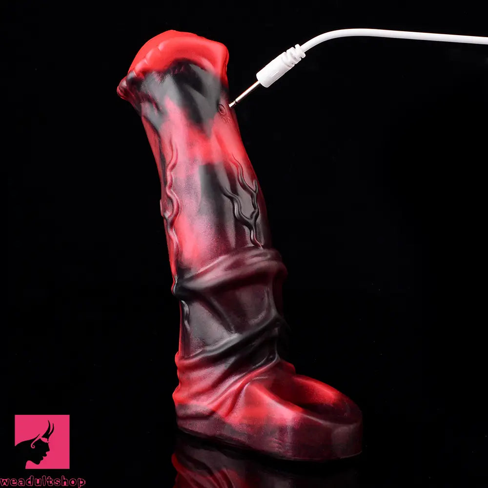 5.58in 7.17in Silicone Horse Penis Sleeve Cock Ring Hollow Vibrating Dildo