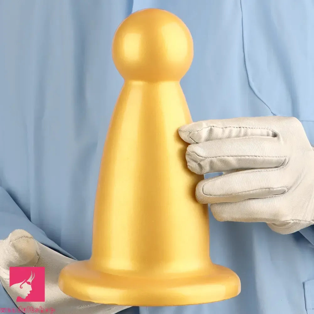 5.7in 7.87in Golden Silicone Soft Thick Butt Plug Dildo For Women Sex Toy