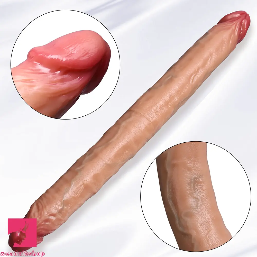 18.3in Dual Sided Dildo Soft Big Silicone Cock For Masturbation Aid