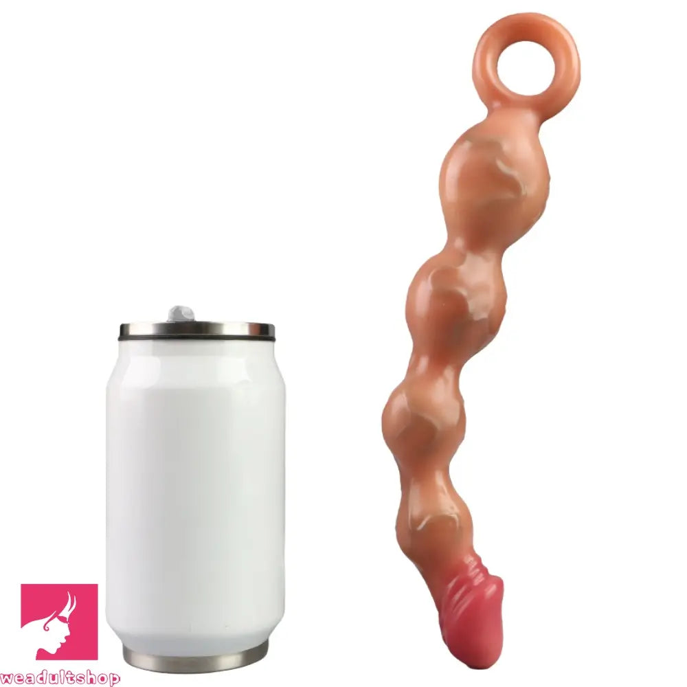 10.8in Big Vibrating Silicone Soft Pulling Beads Odd Dildo With 3 Motors