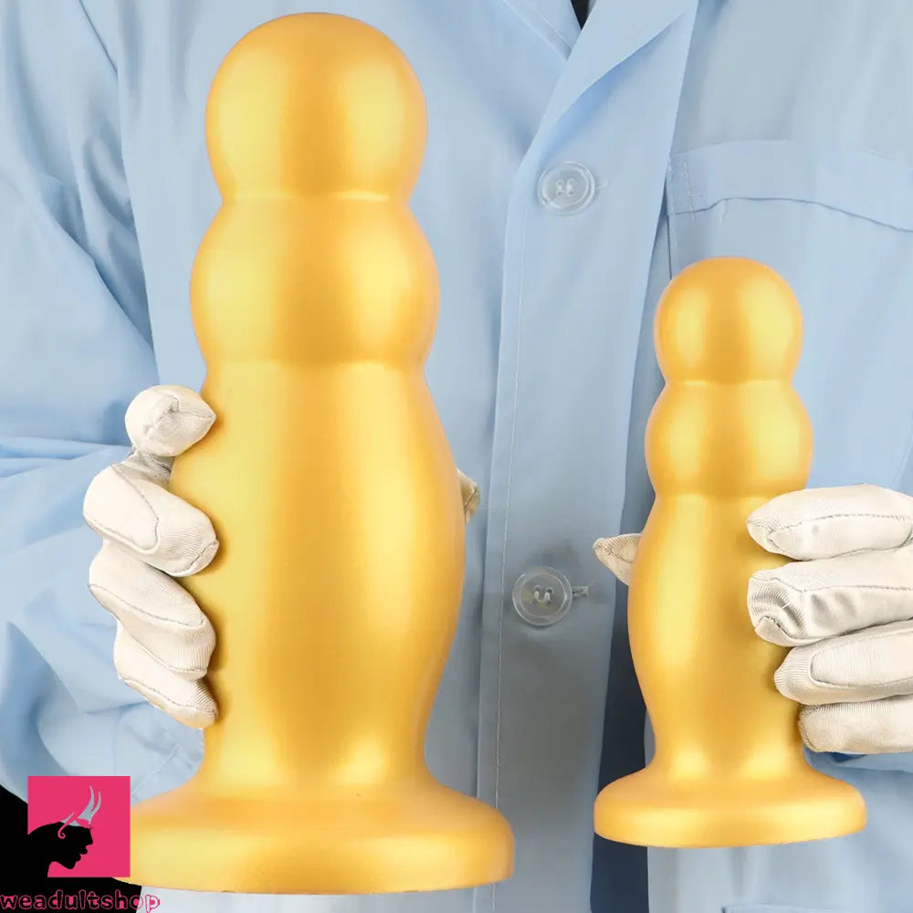 6.7in 10.23in Golden Silicone Extra Large Thick Butt Plug Dildo Butt Beads