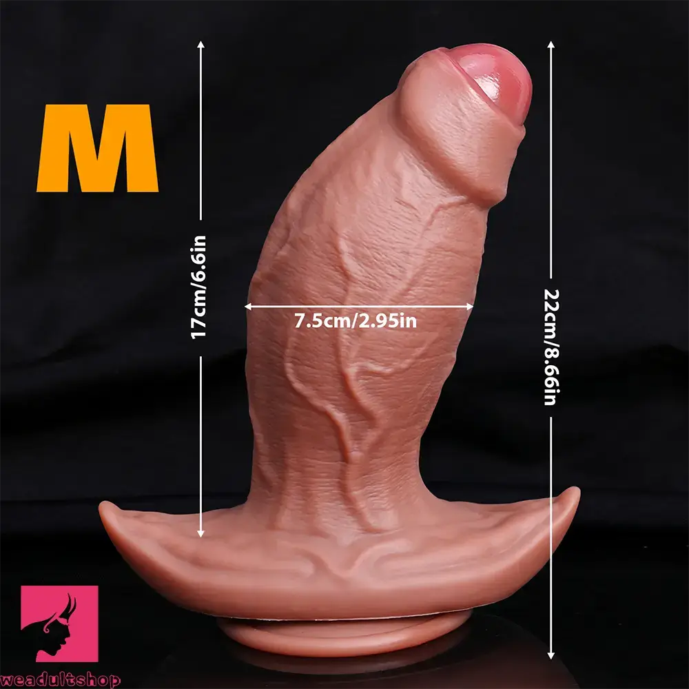 7.48in 8.66in 9.84in Uncut Foreskin Thick Real Dildo Vagina & Anal Cock Toy