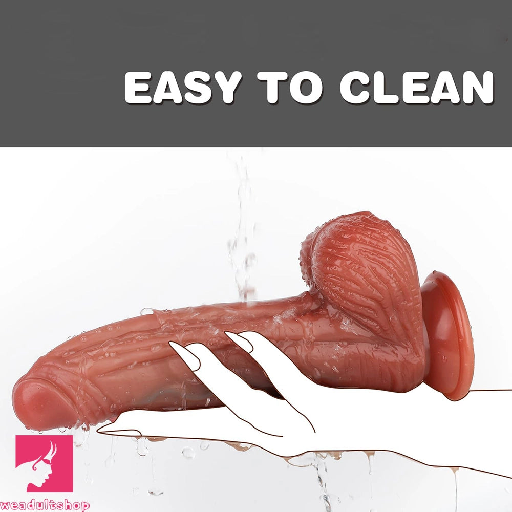 8.46in 9.45in Dual Density Silicone Soft Big Skin Dildo For Female Sex