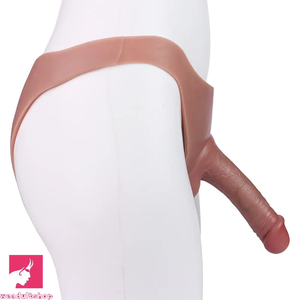 7.48in Hollow Penis Dildo Sleeve Silicone Soft Pants For Cock Simulation