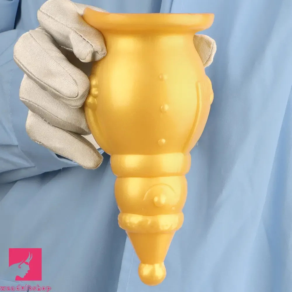 6.3in Snowman Silicone Soft Extra Golden Butt Plug Dildo For Clit Flirting