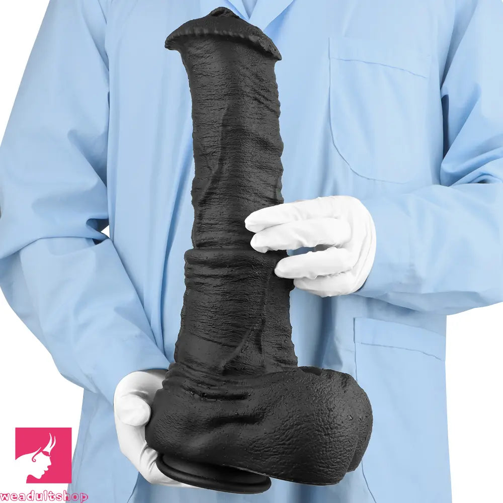 11.41in 13.18in 14.56in Big Long Black Silicone Thick Dildo Indoor Cock Toy
