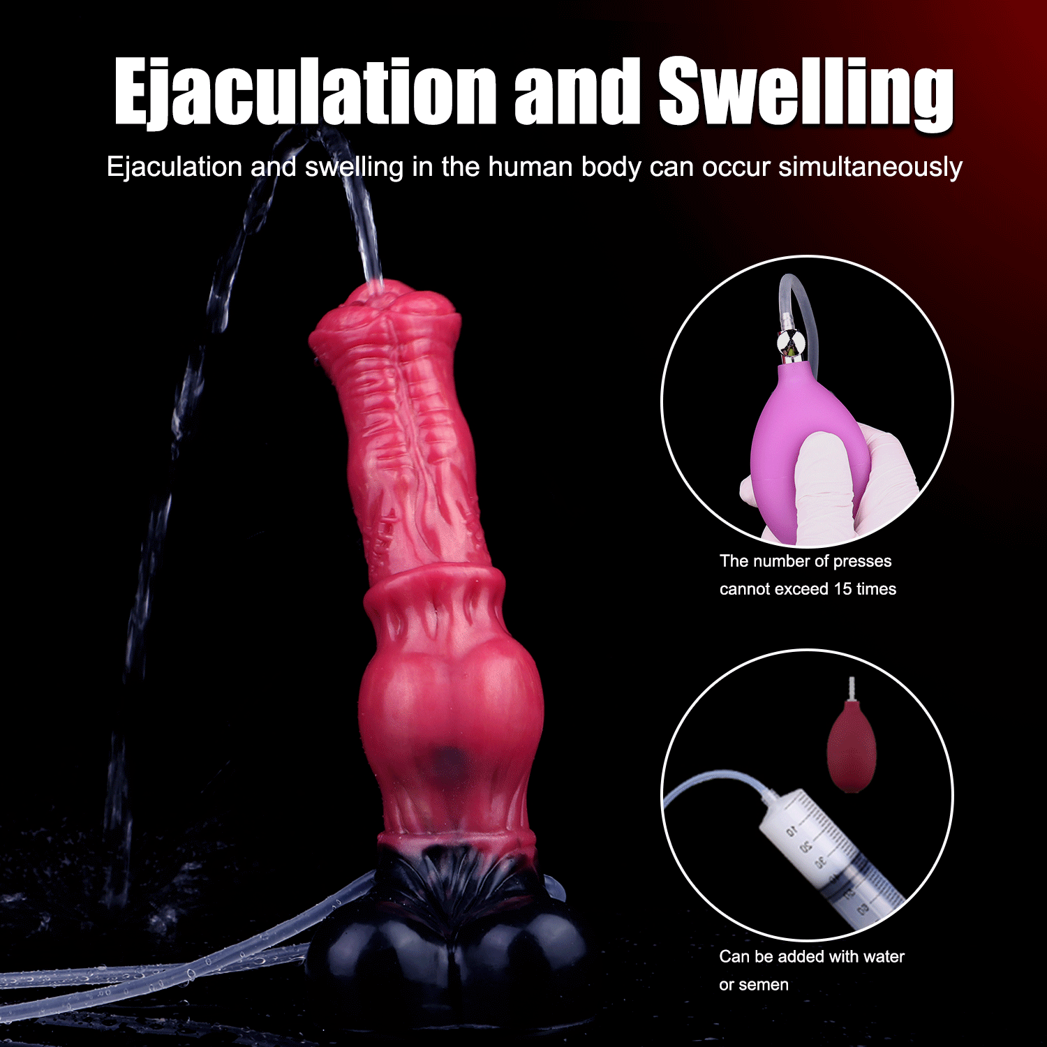10in Horse Knot Silicone Soft Big Ejaculating Dildo G-Spot Stimulato Cock