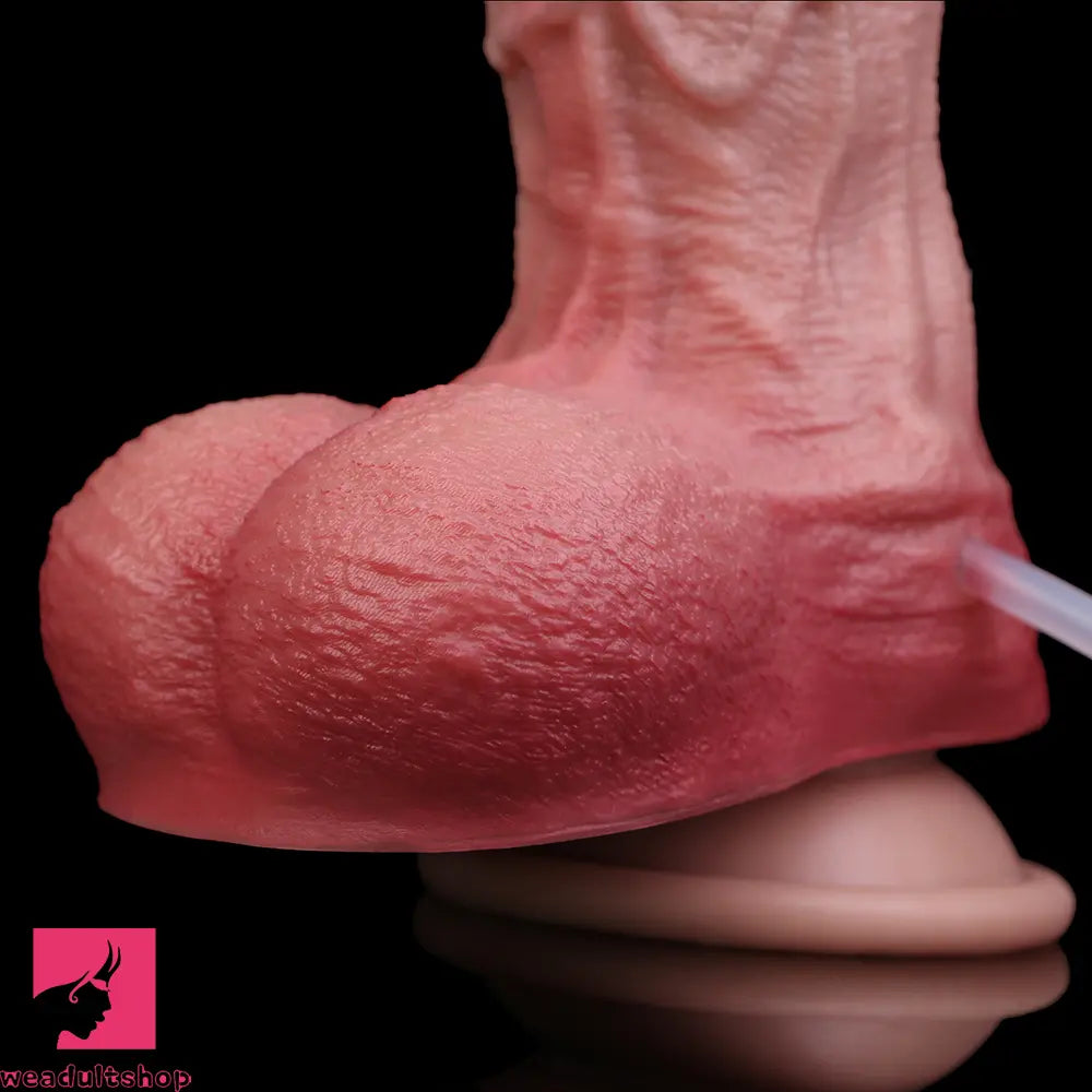7.48in Dual Density Silicone Ejaculating Dildo Male Female Penis Sex Toy