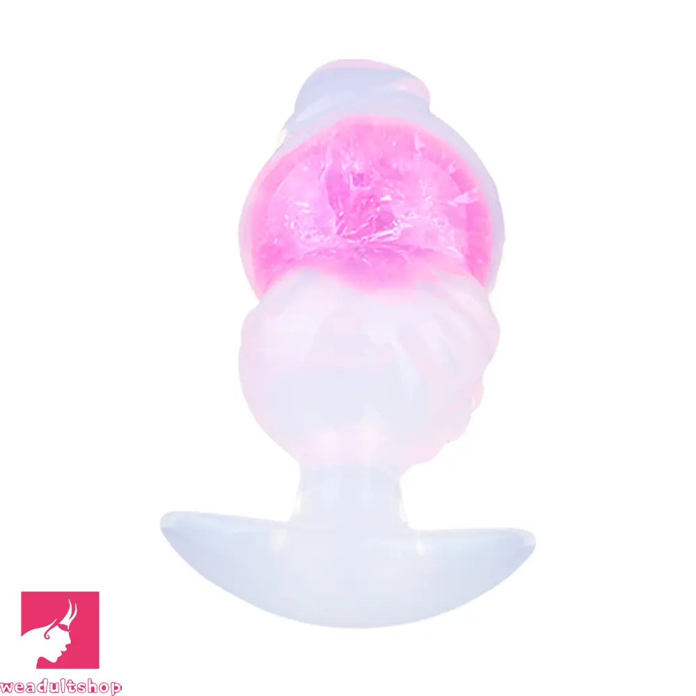 5.63in Luminous Silicone Anal Beads Dildo Anal Cock Toy With Anchor