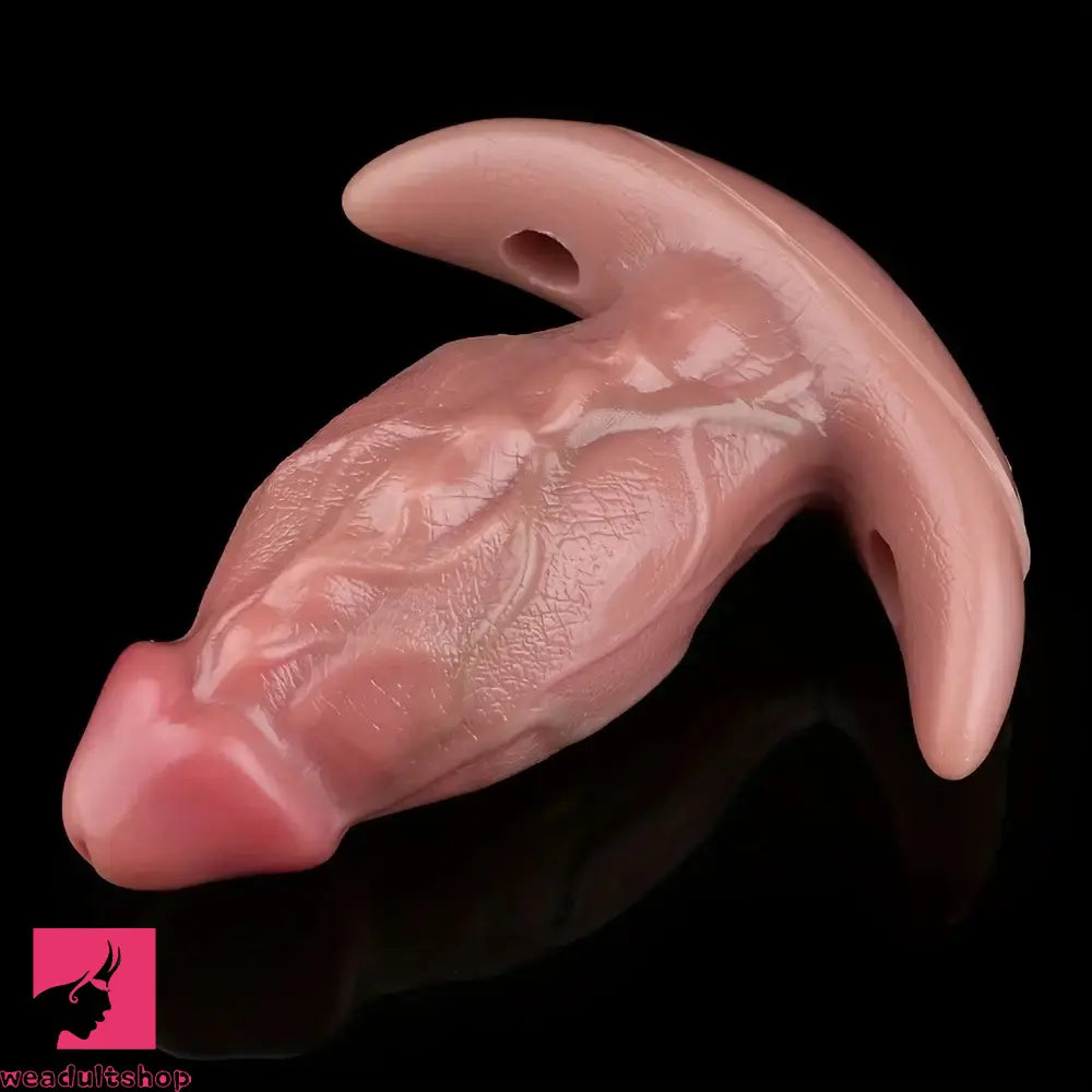 6.65in Textured Realistic Silicone Lesbian Strap on Dildo With Strapon Belt