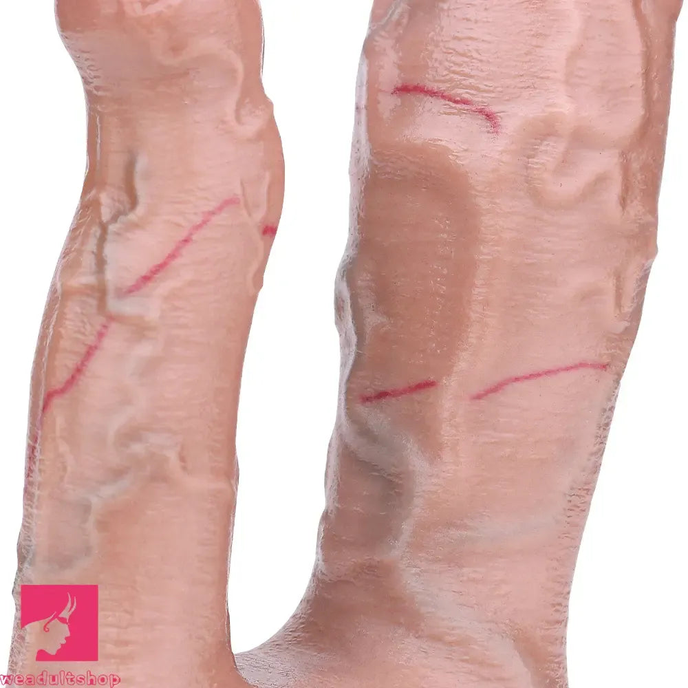 7.59in Double Density Silicone Soft Ejaculating Dual Ended Lifelike Cock Dildo