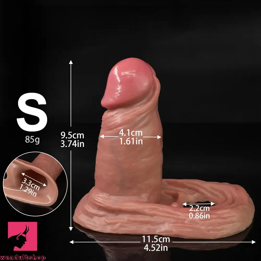 3.74in 5.11in 6.49in Realistic Hollow Small Cock Dildo Sleeve Cock Ring