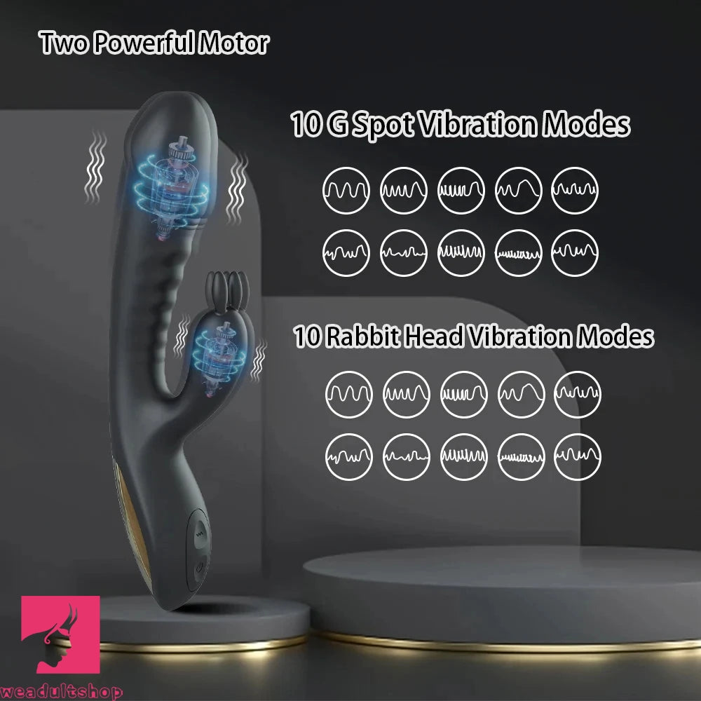 8.2in Rabbit Vibrator Double End G Spot Cock Dildo Clitoral Stimulator