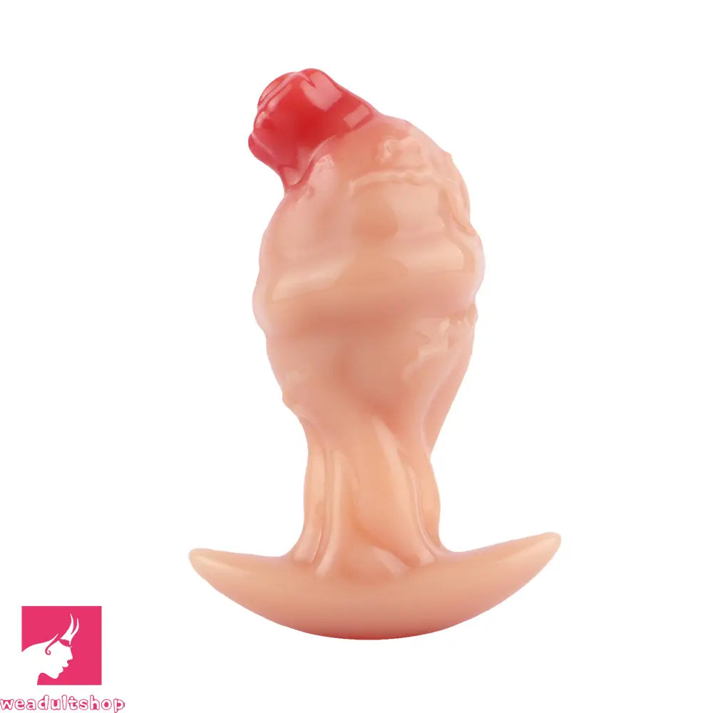 4.01in Fox Tail Wear Anchor Silicone Dildo Butt Plug For BDSM Role Sex