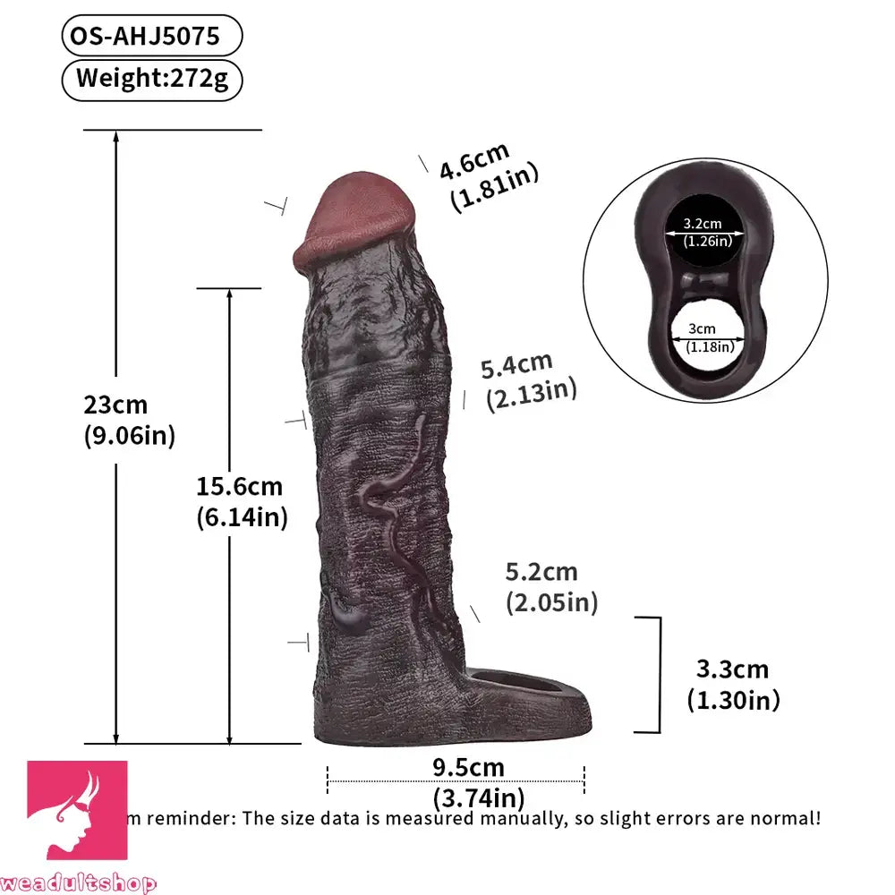 9.06in Elastic Penis Ring Dildo Sleeve For Male Couples Durable Sheath