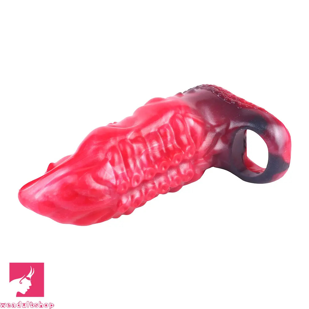 6.14in Hollow Dildo Built-in keel Vibration Remote Control Tentacle Penis Sleeve