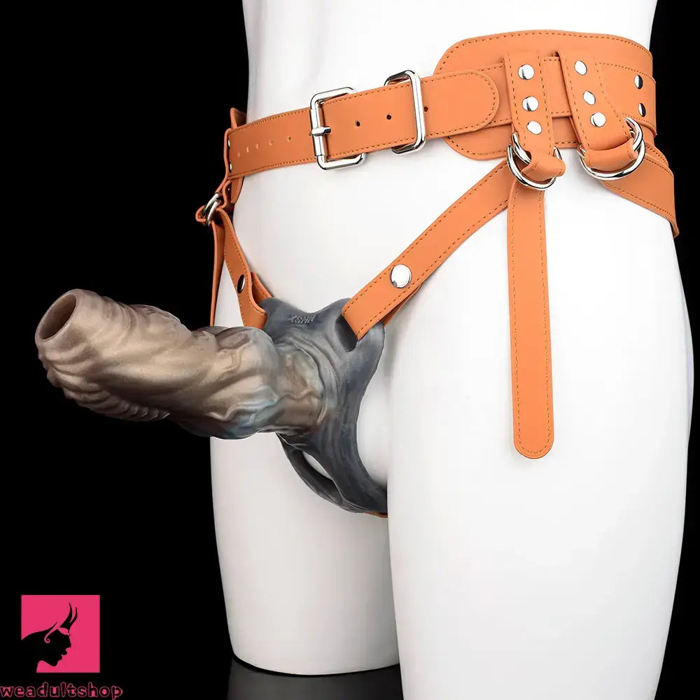 6.85in Monster Knot Strap on Hollow Silicone Dildo Sleeve For Adult Love