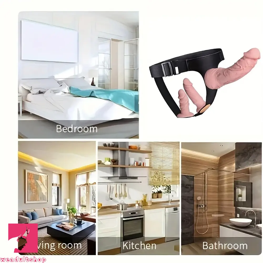 4.06in 4.72in 7.09in Removable Triple Ended Soft Silicone Strap on Dildo