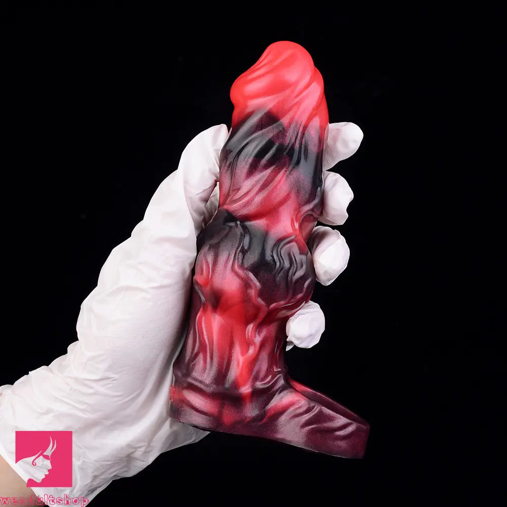 5.91in Silicone Dog Cock Sleeve Knot Dildo Vibrating Dildo With Cock Ring