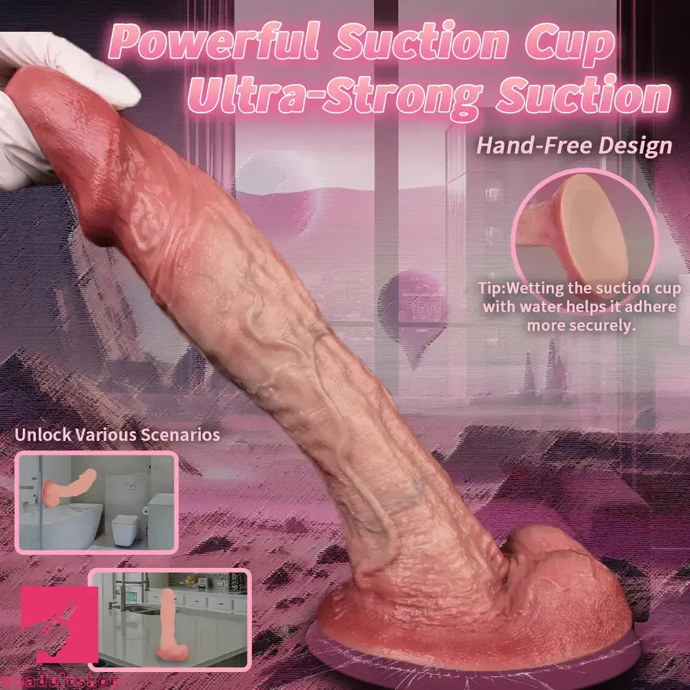 9.33in Double-layer Liquid Silicone Skin-like Realistic Extra Cock Dildo