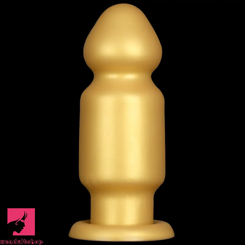 7.87in 11.22in Golden Silicone Soft Big Anal Plug Dildo For Clit Expansion
