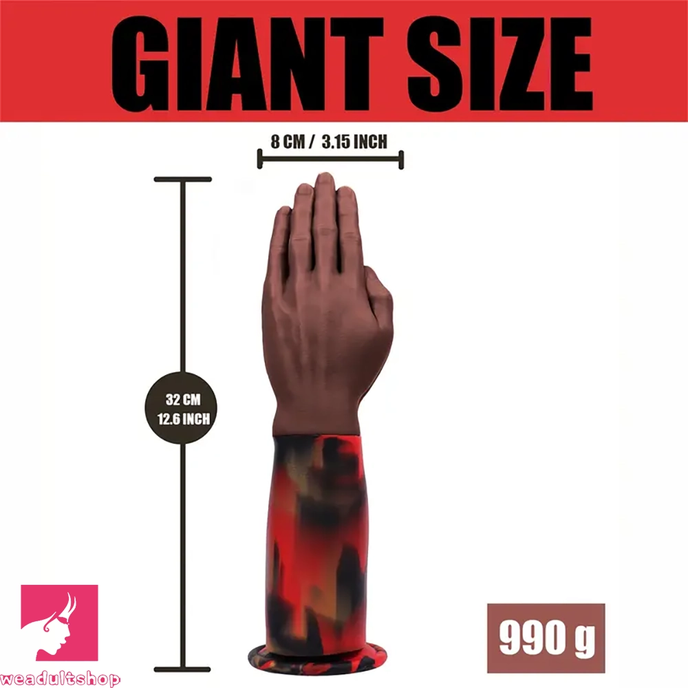 12.6in Double Fisting Realistic Hand Design Soft Liquid Silicone Cock Dildo
