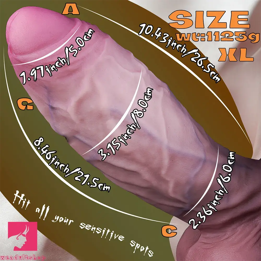 5.91in 7.48in 8.86in 10.43in Realistic Silicone Uncut Thick Dildo Sex Love Toy